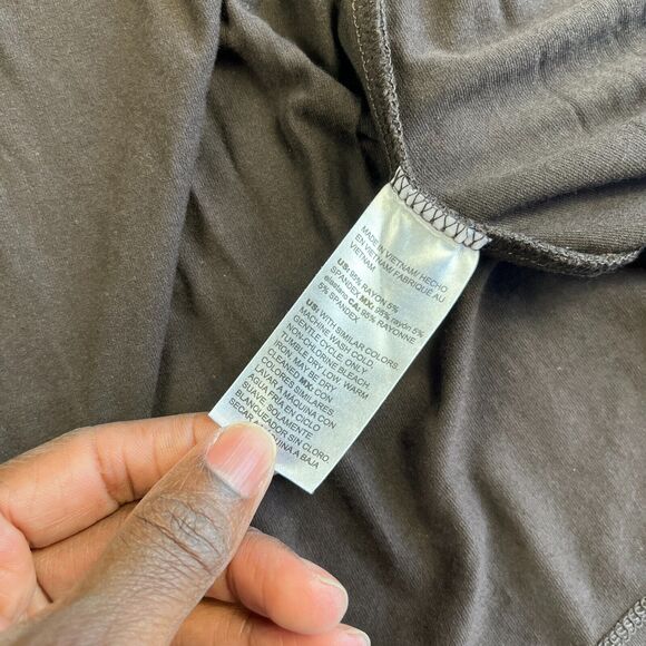 Chicos Draped Open Front Pleated Cardigan Brown Stretch Comfort Sweater 3 XL - Picture 8 of 11